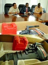 Haiti - Agriculture : Delivery of boat engines to fishermen from Grand d'Anse