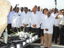 Haiti - January 12, 2010 : President Martelly pay tribute to missing