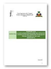 Haïti - Économie : La CSC/CA remet son rapport sur les dépenses publiques de l’État (2017-2018)