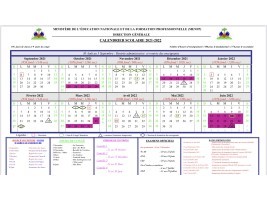 Haïti - FLASH : Calendrier scolaire 2021-2022 (officiel)
