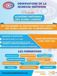 Haiti - NOTICE : Capacity building program for young leaders, registrations open