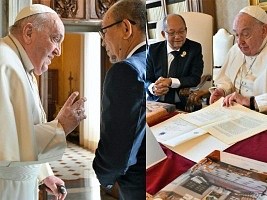 Haiti - Religion : Leslie Voltaire face to face with Pope Francis