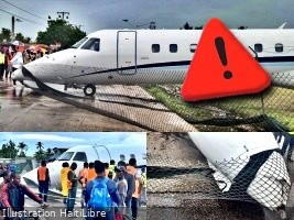 Haïti - FLASH : Un avion fait un hors piste à l’aéroport Antoine-Simon des Cayes